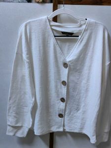 ROADSTER - White Textured Button-Up Top