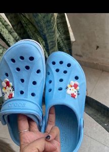 Cute Blue Hello Kitty Crocs