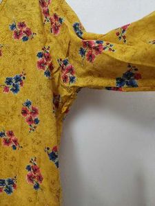 Yellow Floral Print Kurta