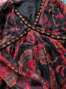 Bohemian Paisley Print Sheer Maxi Dress