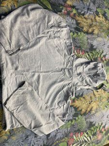 Grey Cropped Hoodie
