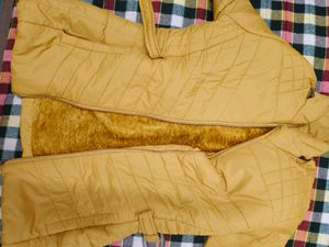 Stylish Yellow Quilted Belted Jacket