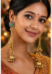 Kashmiri Jhumka Earrings with Chain
