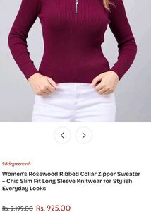 Maroon Ribbed Knit Polo Top
