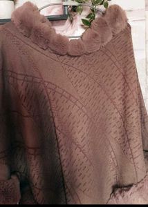 Fur Trim Poncho