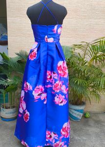floral halter neck gown