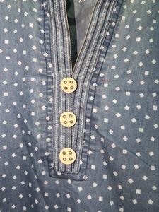 Cute Polka Dot Denim kurta
