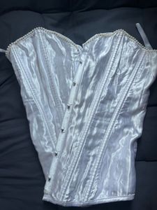 White Satin Corset Top