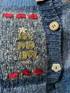 Pintresty 🌸Blue Patchwork Knit Cardigan