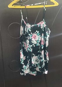 Floral Print Spaghetti Strap Crop Top