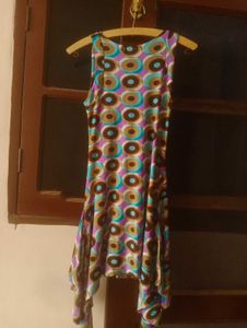 Retro Geometric Print Sleeveless Dress