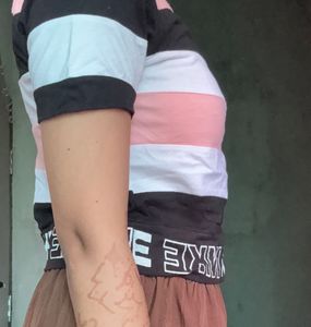 Nike Striped Crop T-Shirt