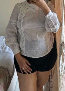 Elegant White Embroidered Top