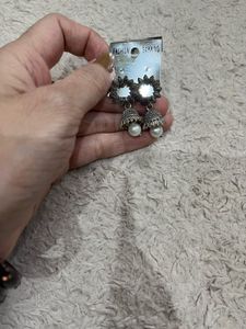 Charming Silver Heart Drop Earrings
