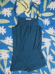 Teal Strappy Romper