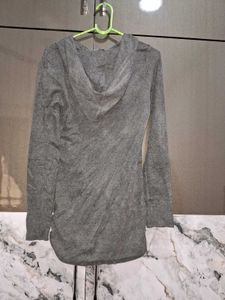 Graphic Print Hoodie with Distressed Jeans