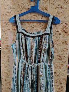 Boho Print Tie-Waist Maxi Dress