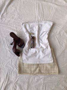 Chic White Strapless Top