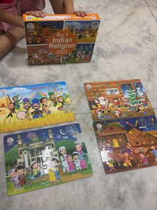 4-in-1 Indian Religion Jigsaw Puzzle