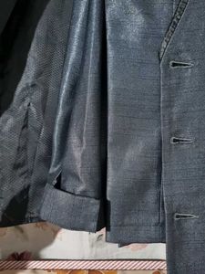 Men's Shiny Grey Coat Suit