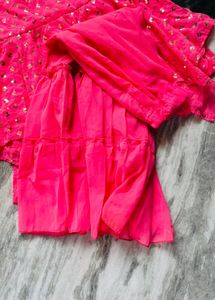 Vibrant Pink Sequined Kurta Set