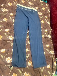 Blue Yoga Pants with Yellow Trim