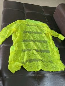 Neon Lace Kimono Cardigan