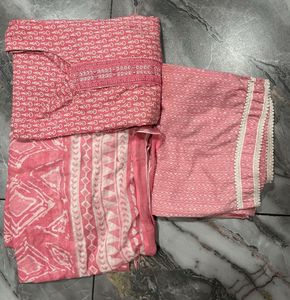 Pink Printed Kurta Set with Dupatta