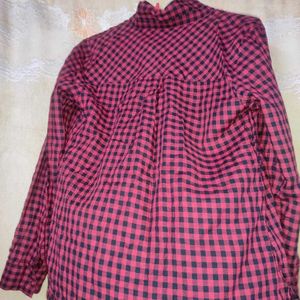 Lee Cooper Red &amp; Black Checkered Shirt with Lace