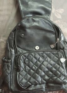 Chic Quilted Faux Rexine Backpack