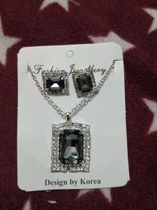 Elegant Black Stone Jewelry Set