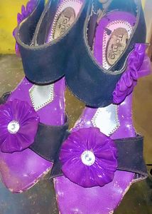 Purple Flower Heels