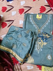Grey Embroidered Kurta Set