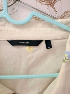 Vero Moda Embroidered Button-Up Shirt