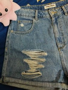 Distressed Denim Shorts
