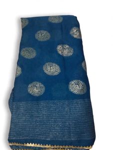 Elegant Teal Blue Saree with blouse