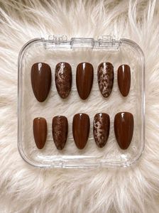 Brown French Tip Press-On Nails