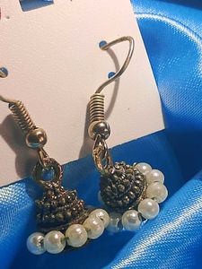Black/ White Little Jhumkas