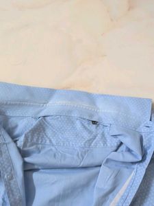 Louis Philippe Men's Blue Dotted Button-Down Shirt