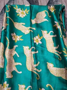 Vibrant Leopard Print Silk shirt fabric