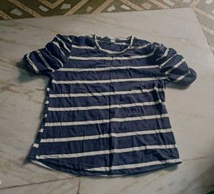 Striped Puff Sleeve Top