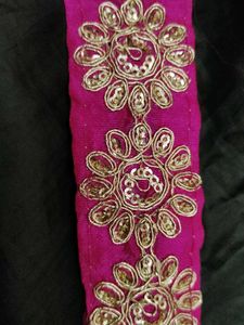 PINK ZARI LACE 💖 Ethnic Magenta