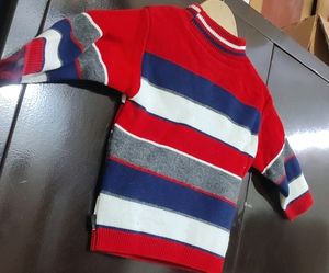 Red Woolen Winter 2Pcs Set For Baby 3-6 Month