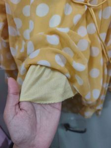 Yellow Polka Dot Kurta with Tiered Sleeves