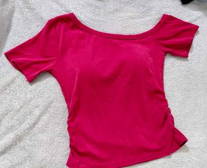 Asymmetrical Gathered Padded Top