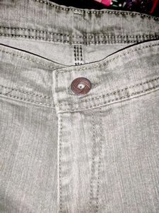 Men’s Grey Washed Denim Jeans – Size 44