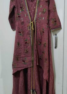 Elegant Purple High-Low Kurti Dress