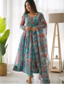 Floral Print Anarkali Kurta Set