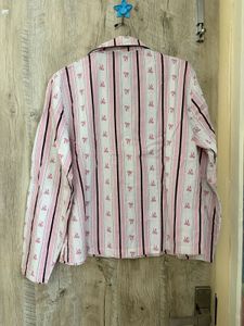 Cute Pink Striped Pajama Top