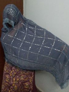 Embellished Grey Dupatta with Sequins of 1